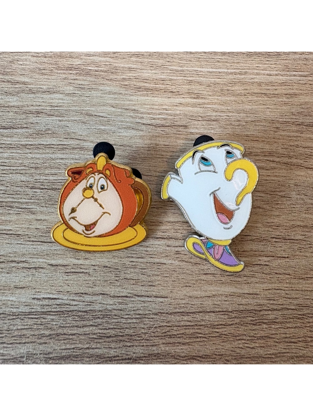 Disney Beauty and the Beast Trading Pins, Cogsworth 2025 and Chip, Shanghai